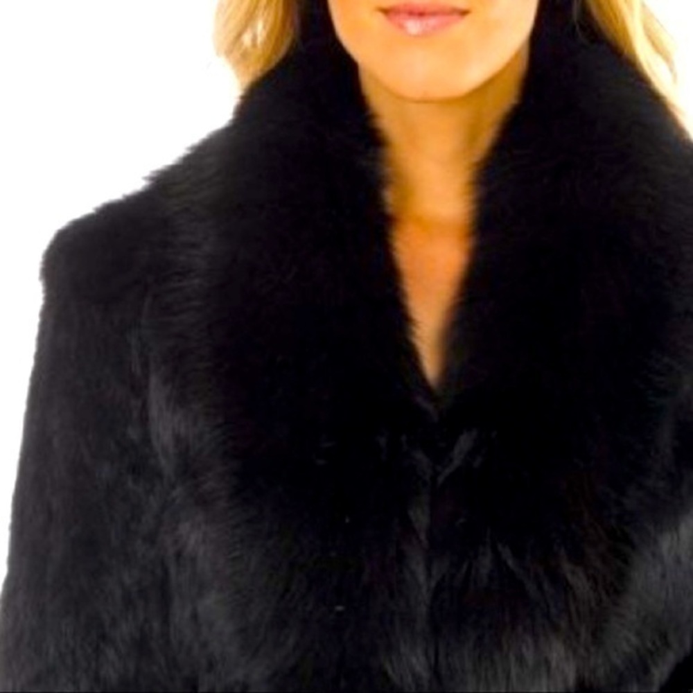 Elegant Black Fur Women's Coat